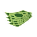 Fan of banknotes vector. Bill money currency, finance dollar. Vector illustration.